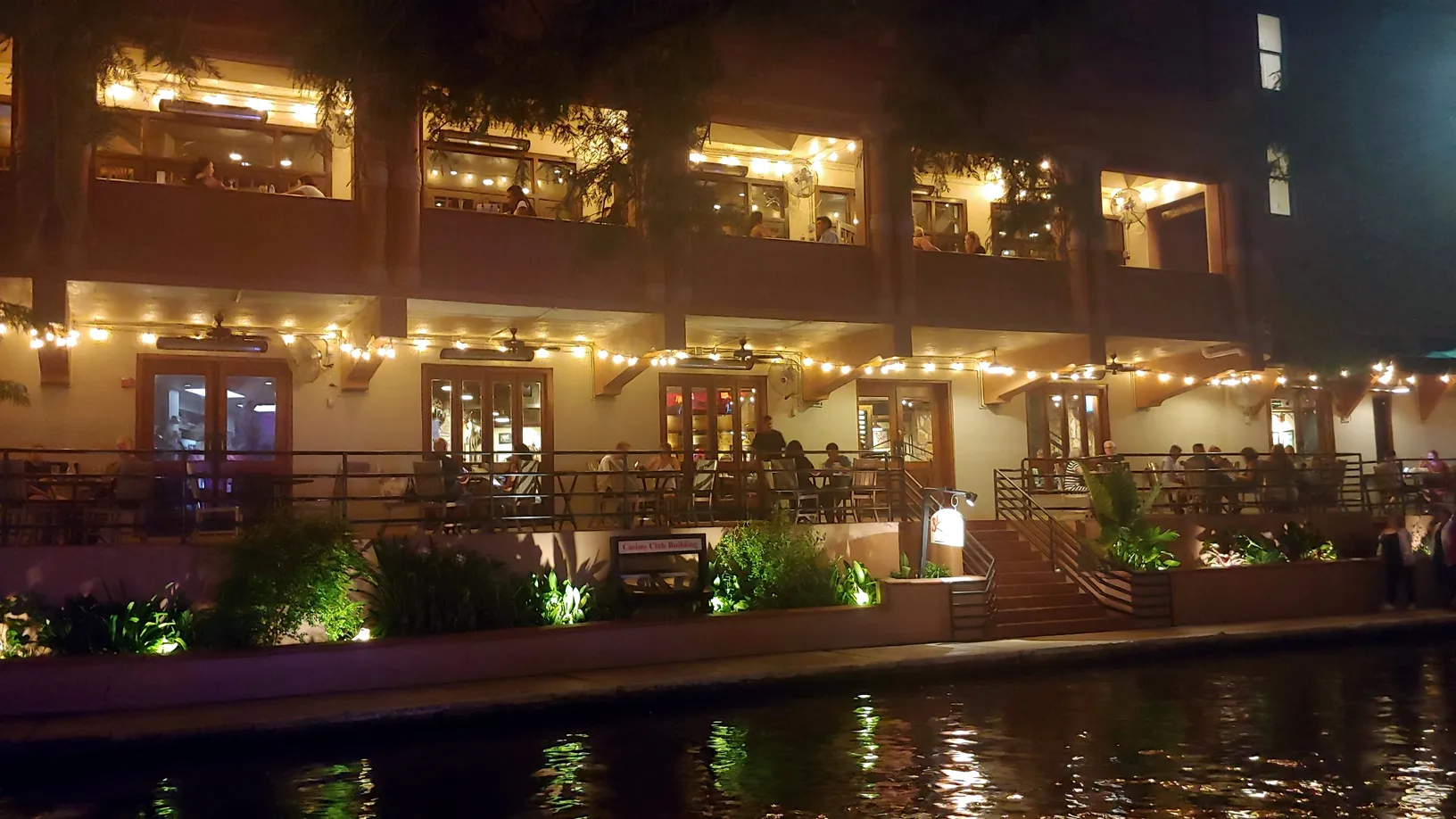 Saltgrass from the RiverWalk, showing outdoor seating options available when deciding what to eat in san antonio texas