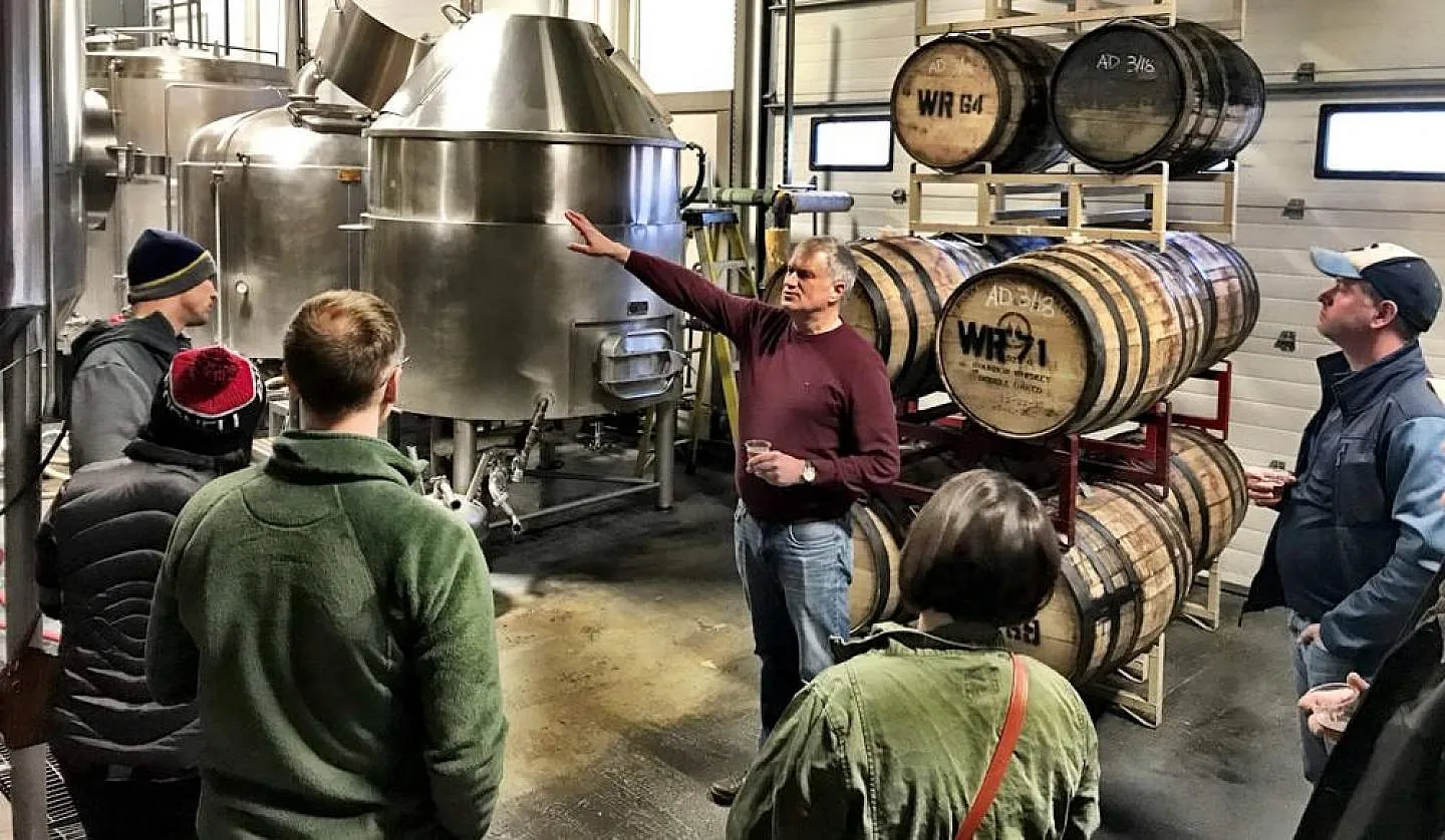 Sampling Alaskan craft beer on a brewery tour