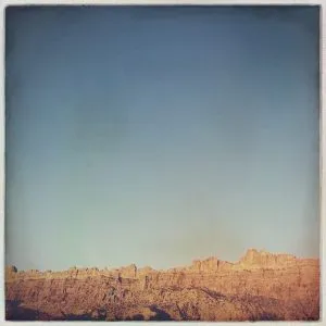 Scenic landscape view near Moab, Utah, where the Arches National Park adventure began for the girl from road trip
