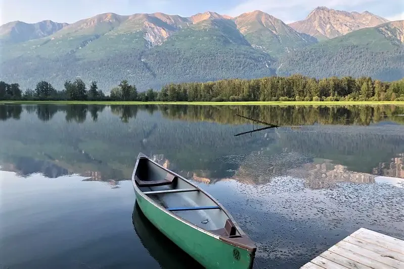 Scenic view of Haines, Alaska, a town in the Inside Passage with mountains and water