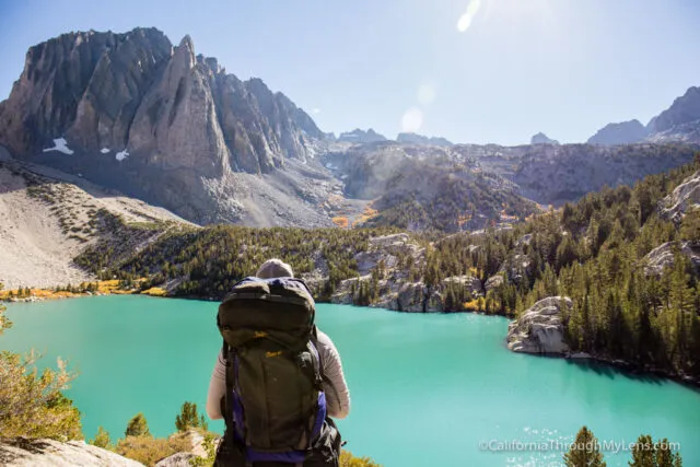 Second Lake nestled in the mountains of the North Fork of Big Pine area, eastern Sierra Nevada