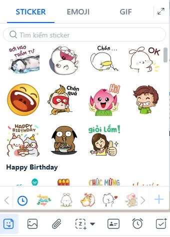 Sending fun icons and GIFs on Zalo Web to express emotions