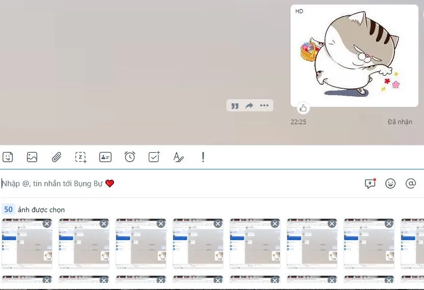 Sending HD quality images using Zalo Web