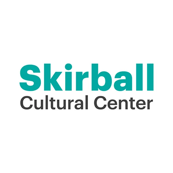 Skirball Center logo in blue text
