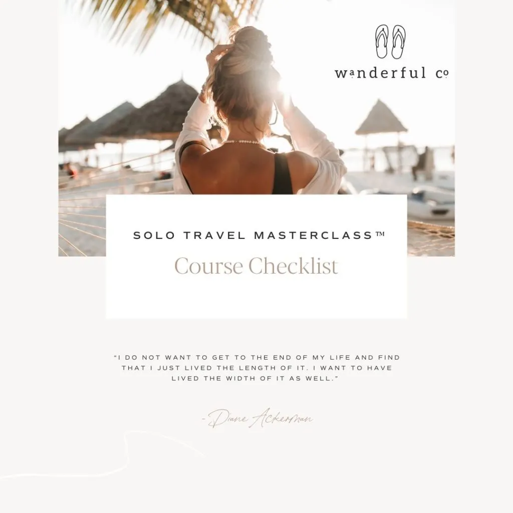 solo travel masterclass course workbook by wanderful company