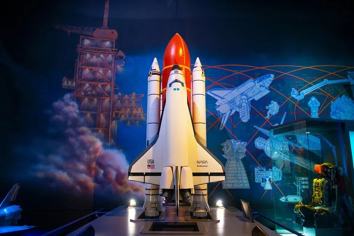 Space Shuttle Endeavour model display at Johnson Space Center in Houston, a popular texas sight