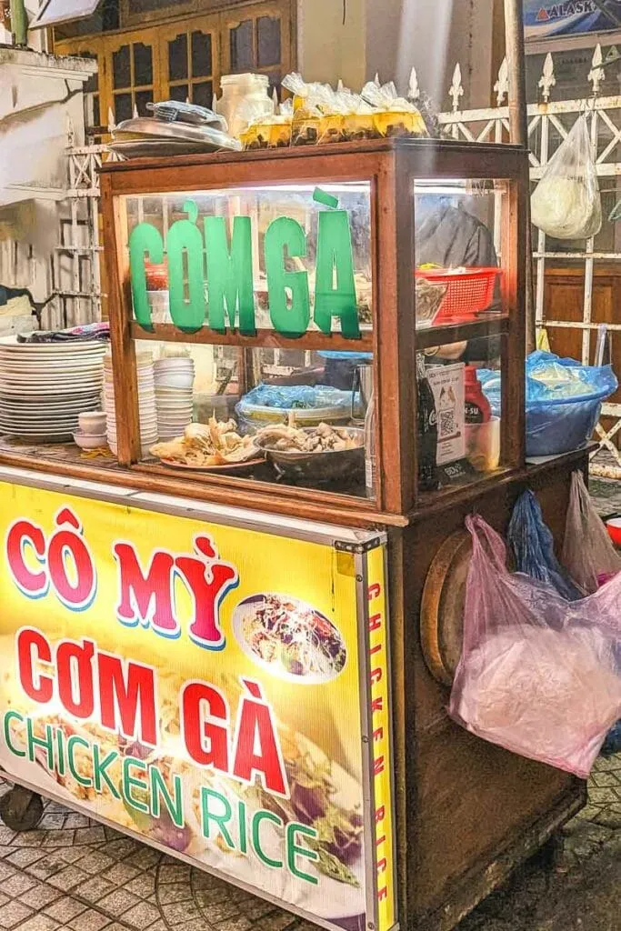 Stall selling chicken rice in Hoi An