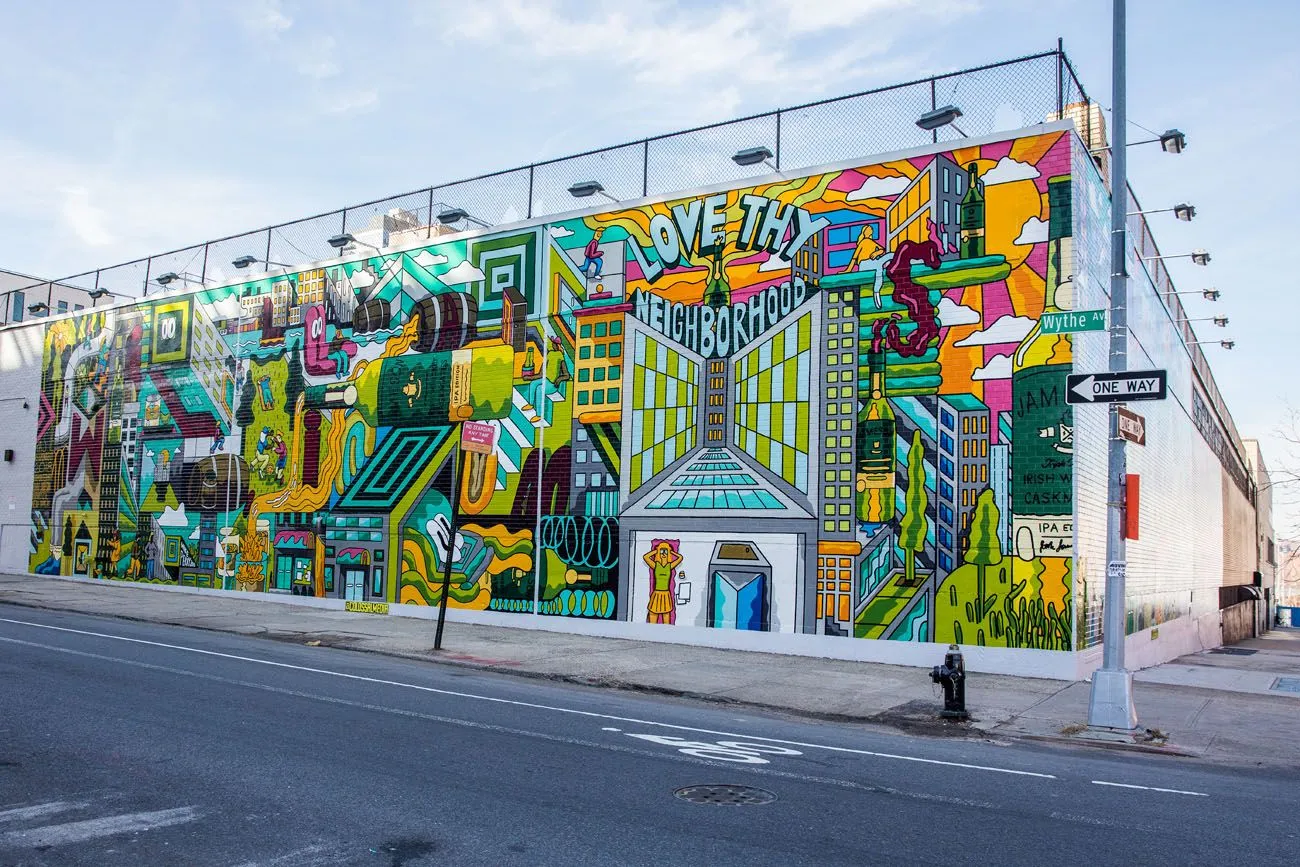 Street art mural in Williamsburg, Brooklyn