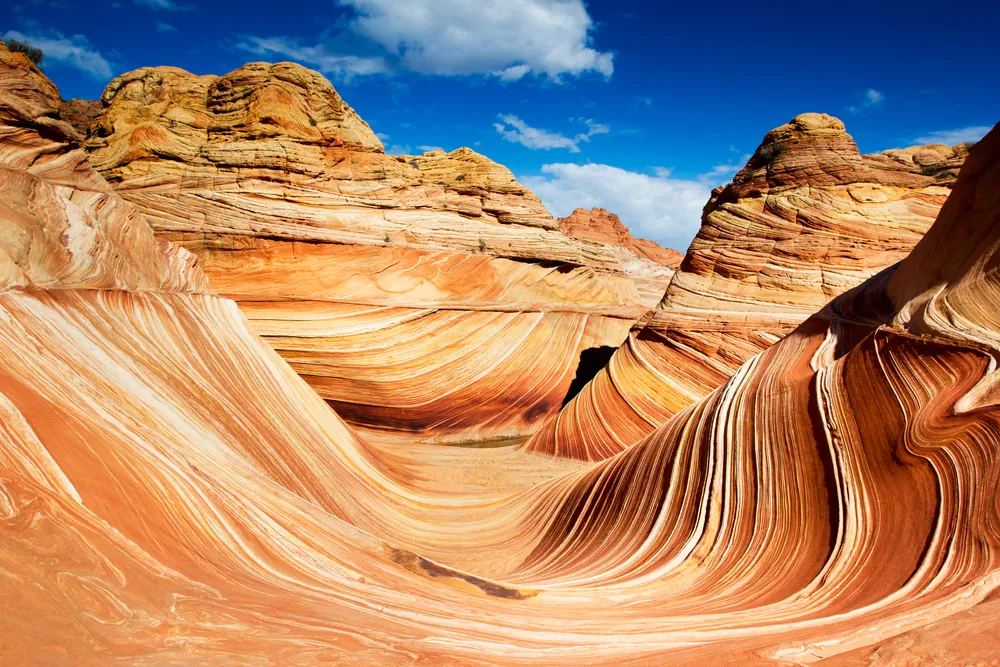 Striking wavy rock formations in Vermilion Cliffs National Monument