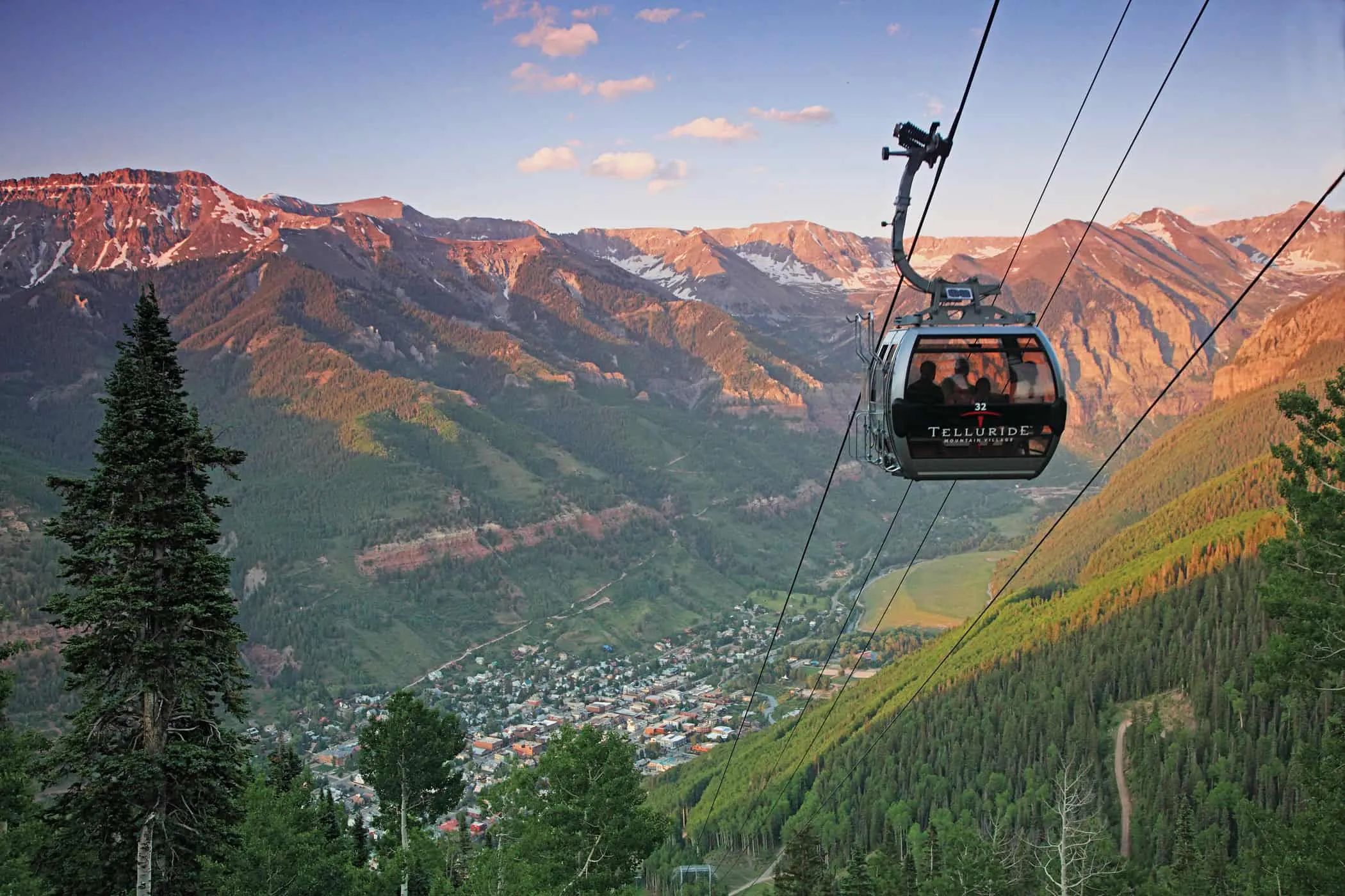 Summer Gondola ride with mountain views in Telluride, Colorado