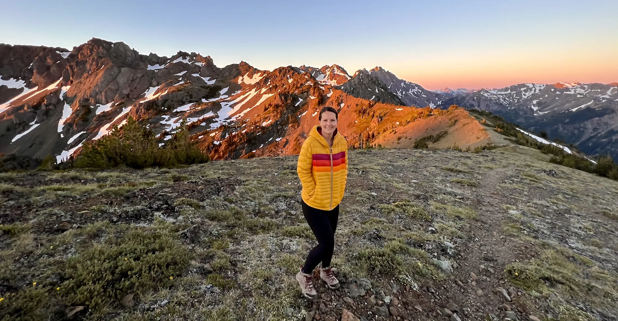 Sunrise on the ridge just to the left of Marmot Pass