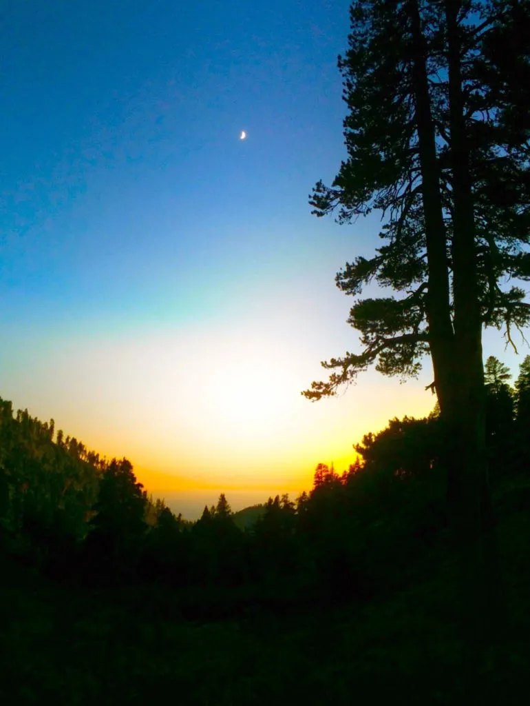 Sunset from our campsite at High Creek