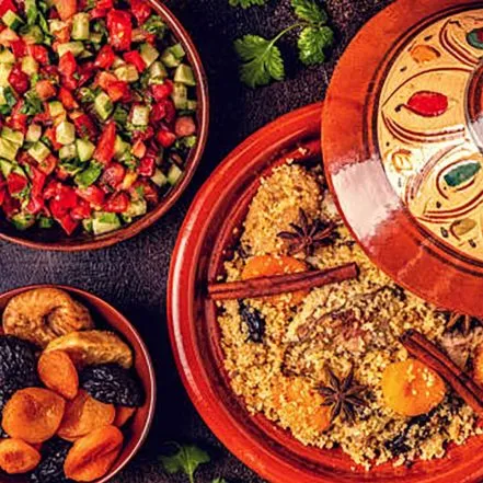 - Tagine pot and traditional dishes prepared in a Moroccan cooking class in Metro Detroit.