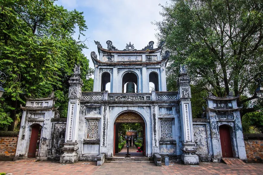Temple of Literature, the site of Vietnam's first university, a key place where to go in Hanoi Vietnam