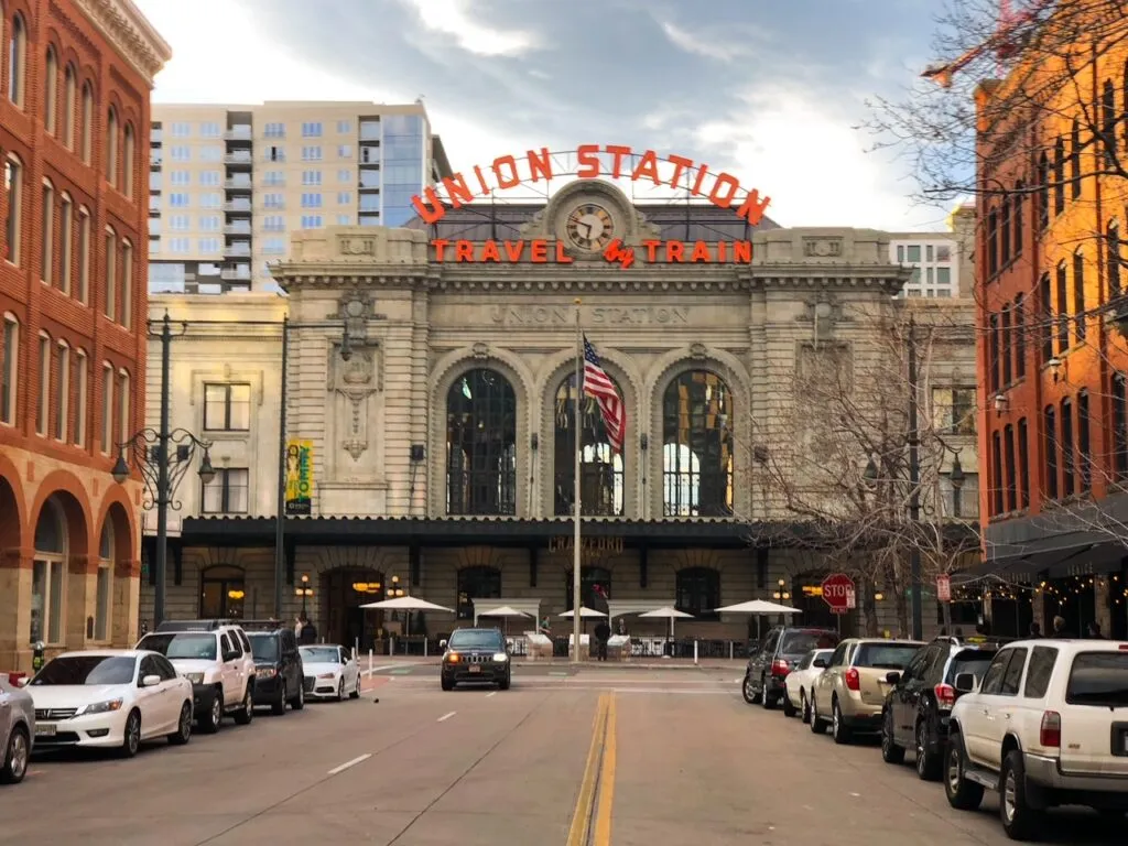 The grand interior of Union Station in Downtown Denver