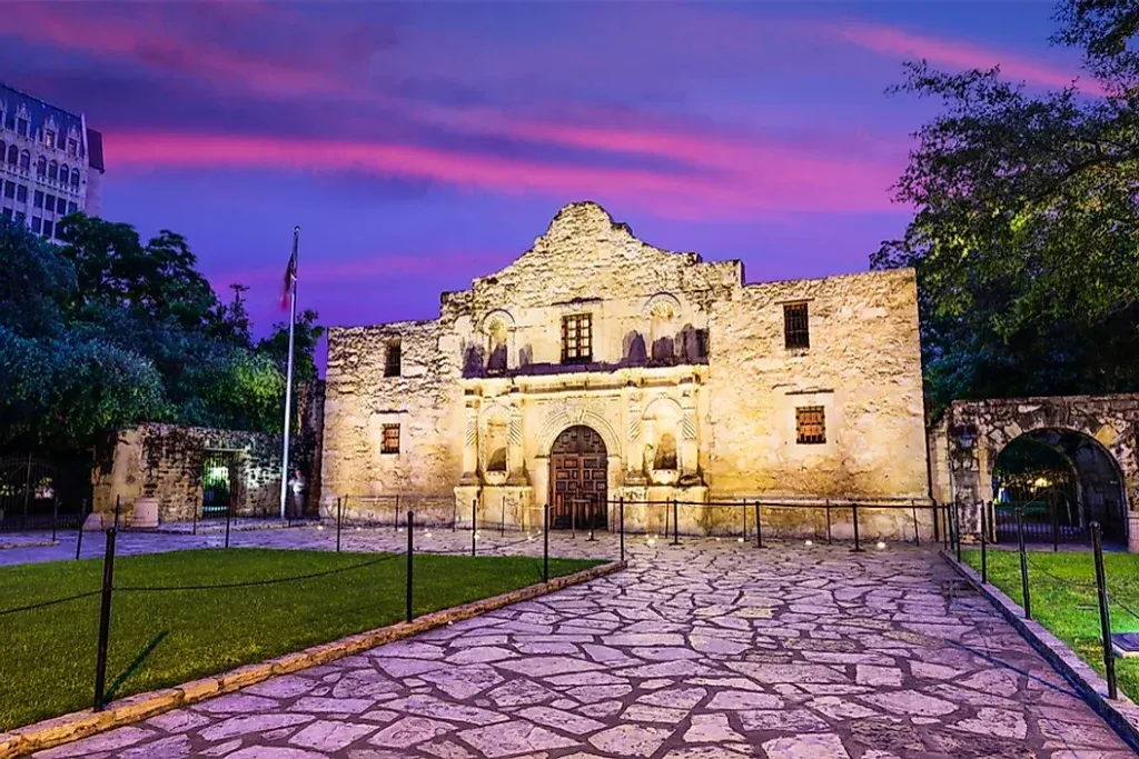 The historic Alamo mission in San Antonio, a key landmark for couples visiting the city