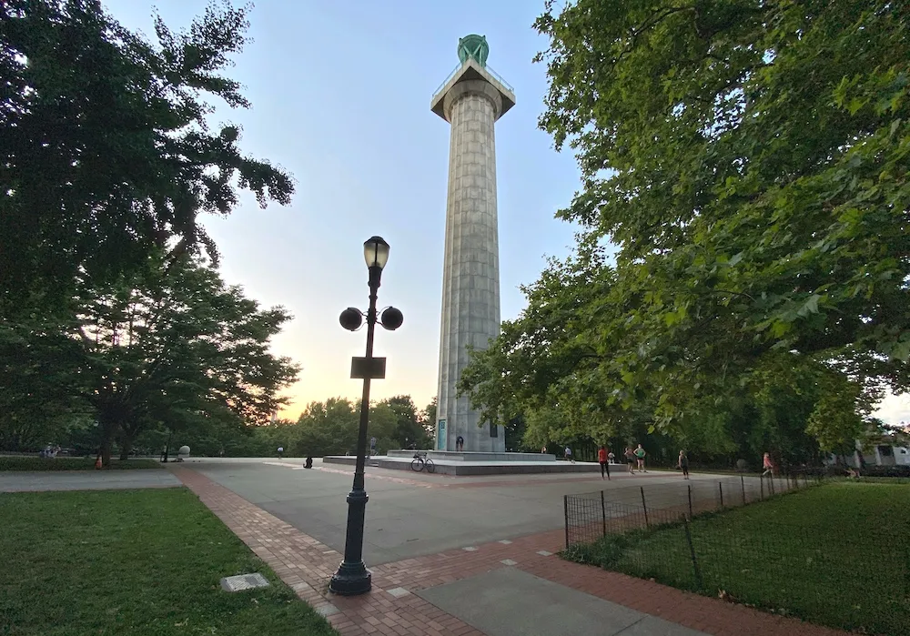 The historic Prison Ship Martyrs' Monument in Fort Greene Park, Brooklyn, a unique place to remember Revolutionary War history.