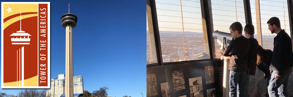 The iconic Tower of the Americas dominating the San Antonio skyline