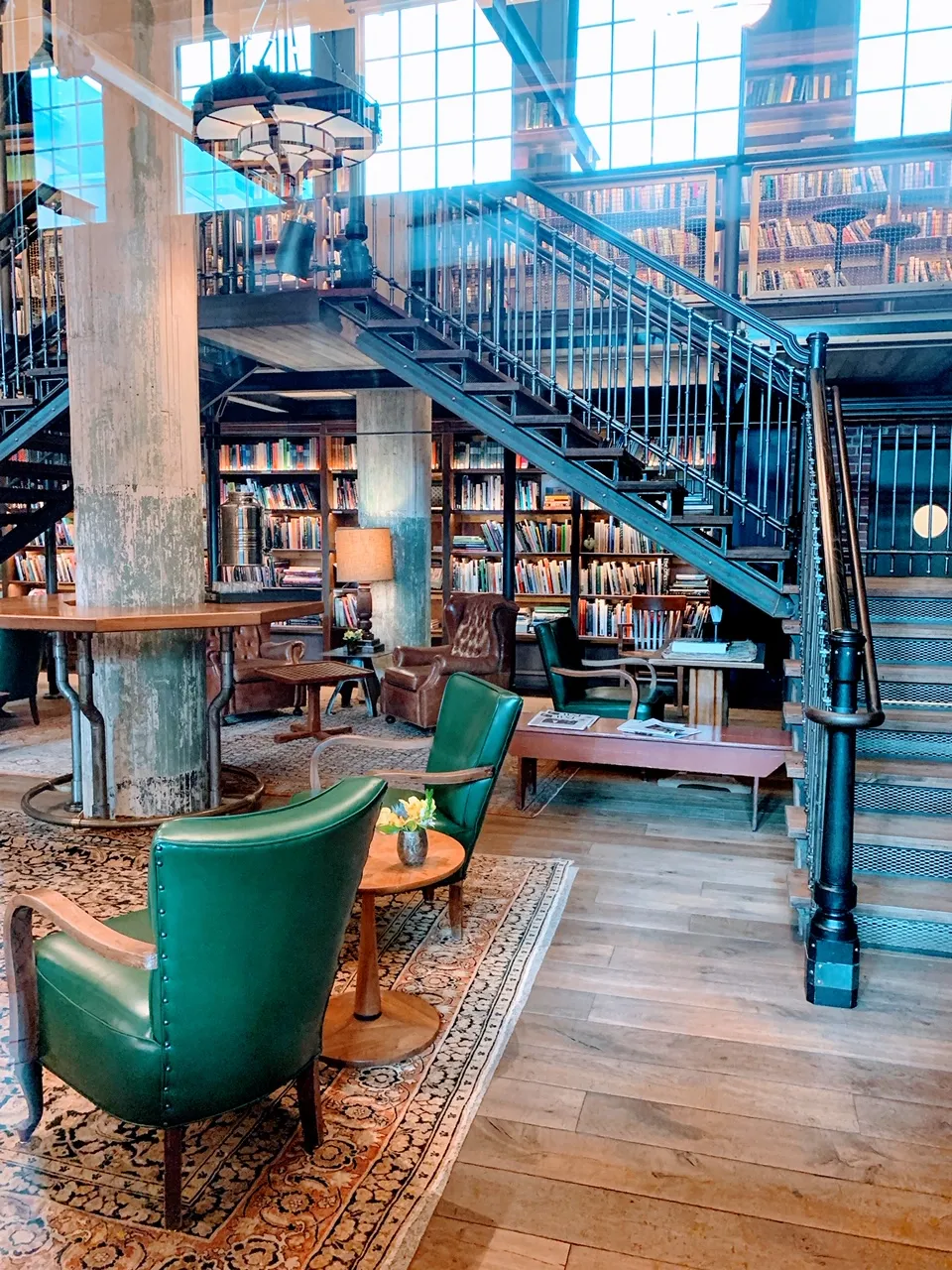 The impressive lobby of Hotel Emma at the Pearl District, showcasing historic architecture and design notes for Texas travel