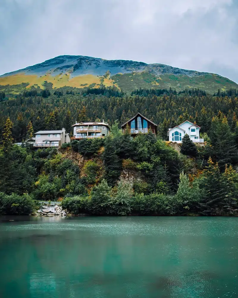 The lagoon in Seward, Alaska, one of the prettiest places in Alaska
