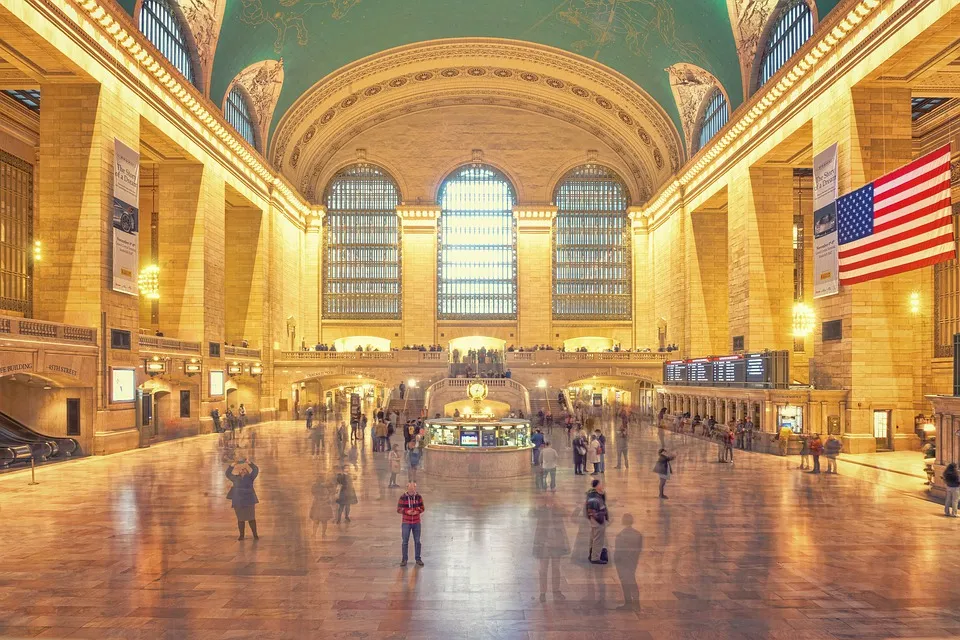 The Main Concourse at Grand Central Terminal with starry ceiling
