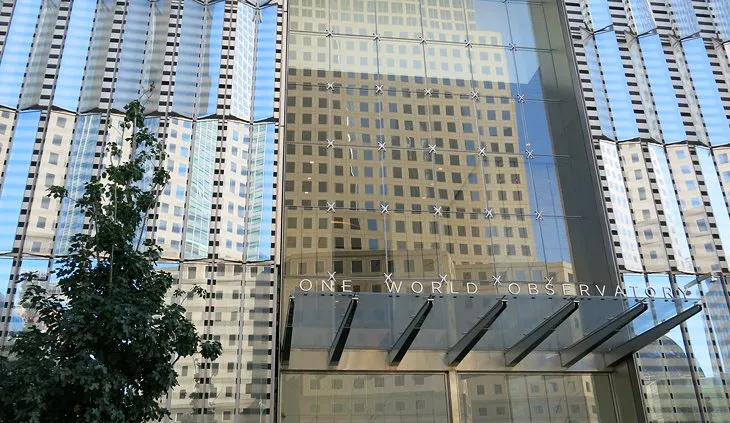 The modern One World Trade Center building in Manhattan, home to the One World Observatory and one of the famous places in New York