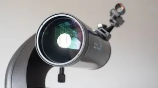 The side profile of the Celestron Astro Fi 102 portable amateur astronomy telescope optical tube assembly