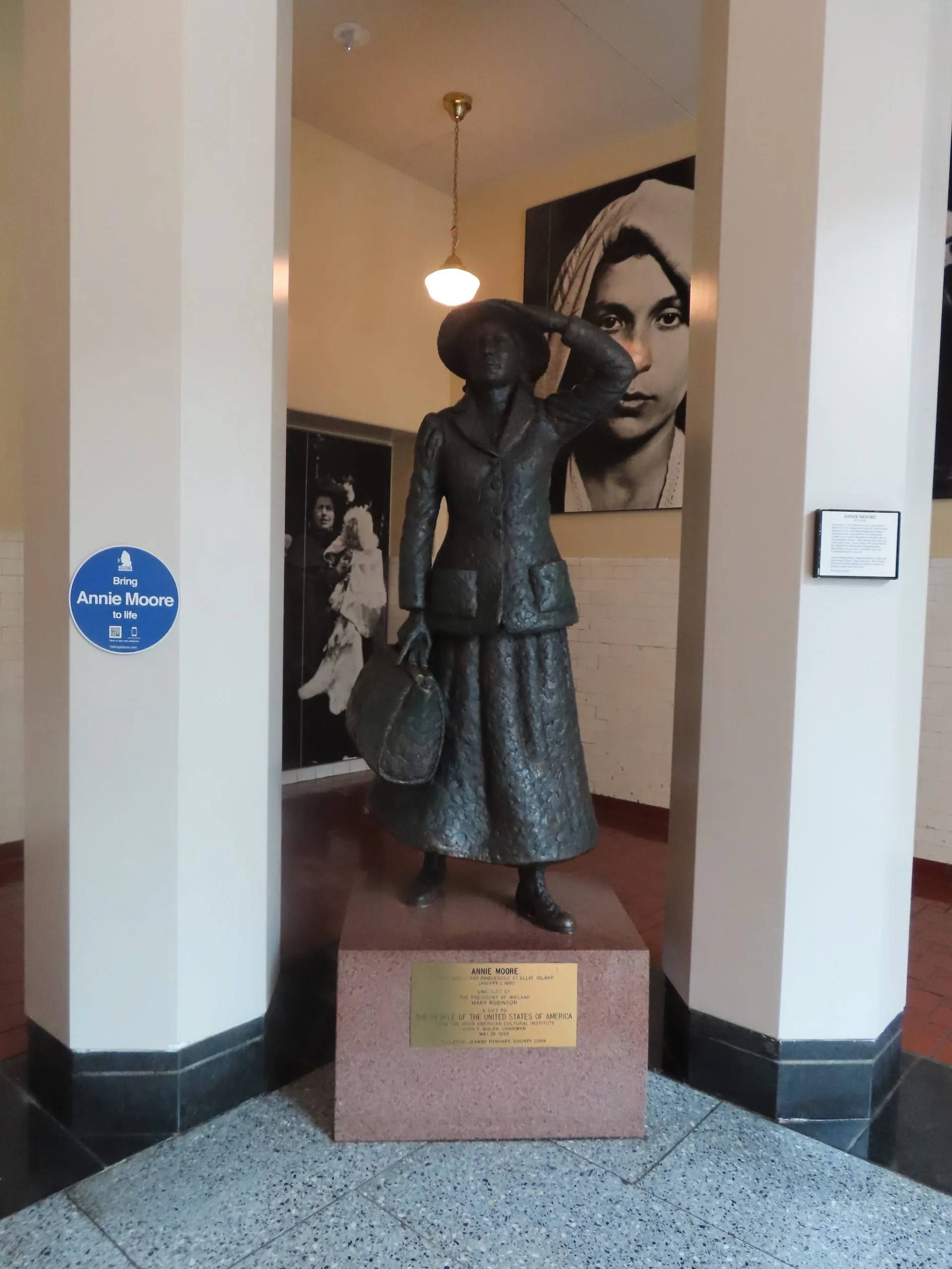 The statue of Annie Moore on Ellis Island