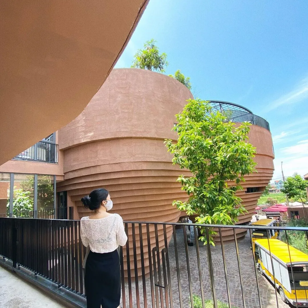 The striking, multi-level architecture of the Bat Trang Museum of Ceramic Art