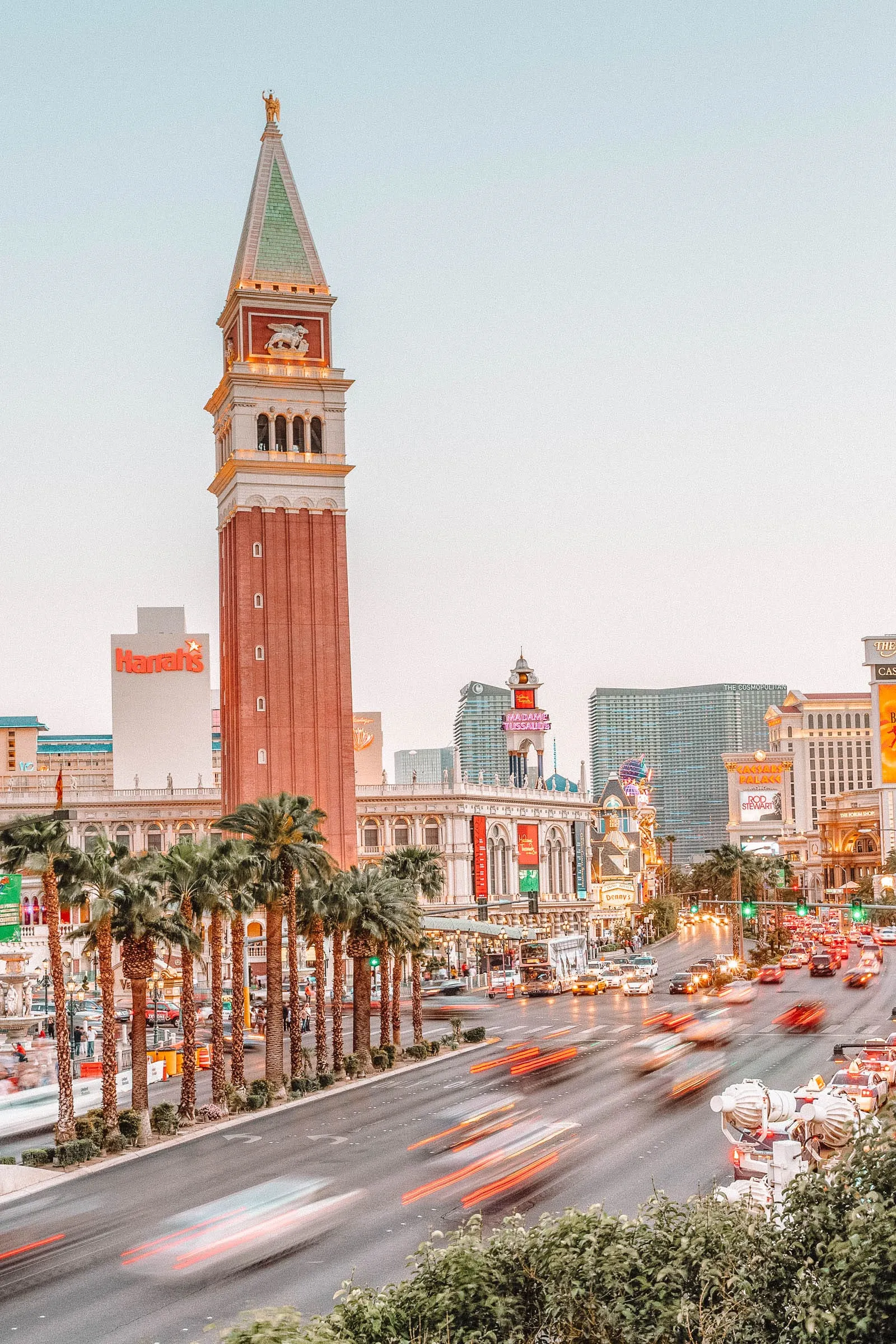 The Venetian Las Vegas hotel exterior with grand canal and gondola.
