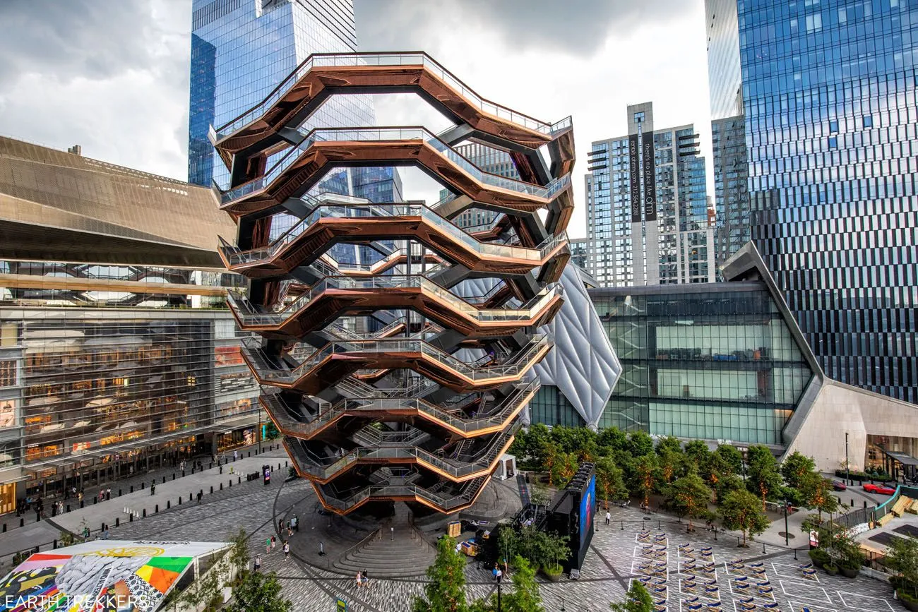 The Vessel, a climbable spiral staircase sculpture, at Hudson Yards