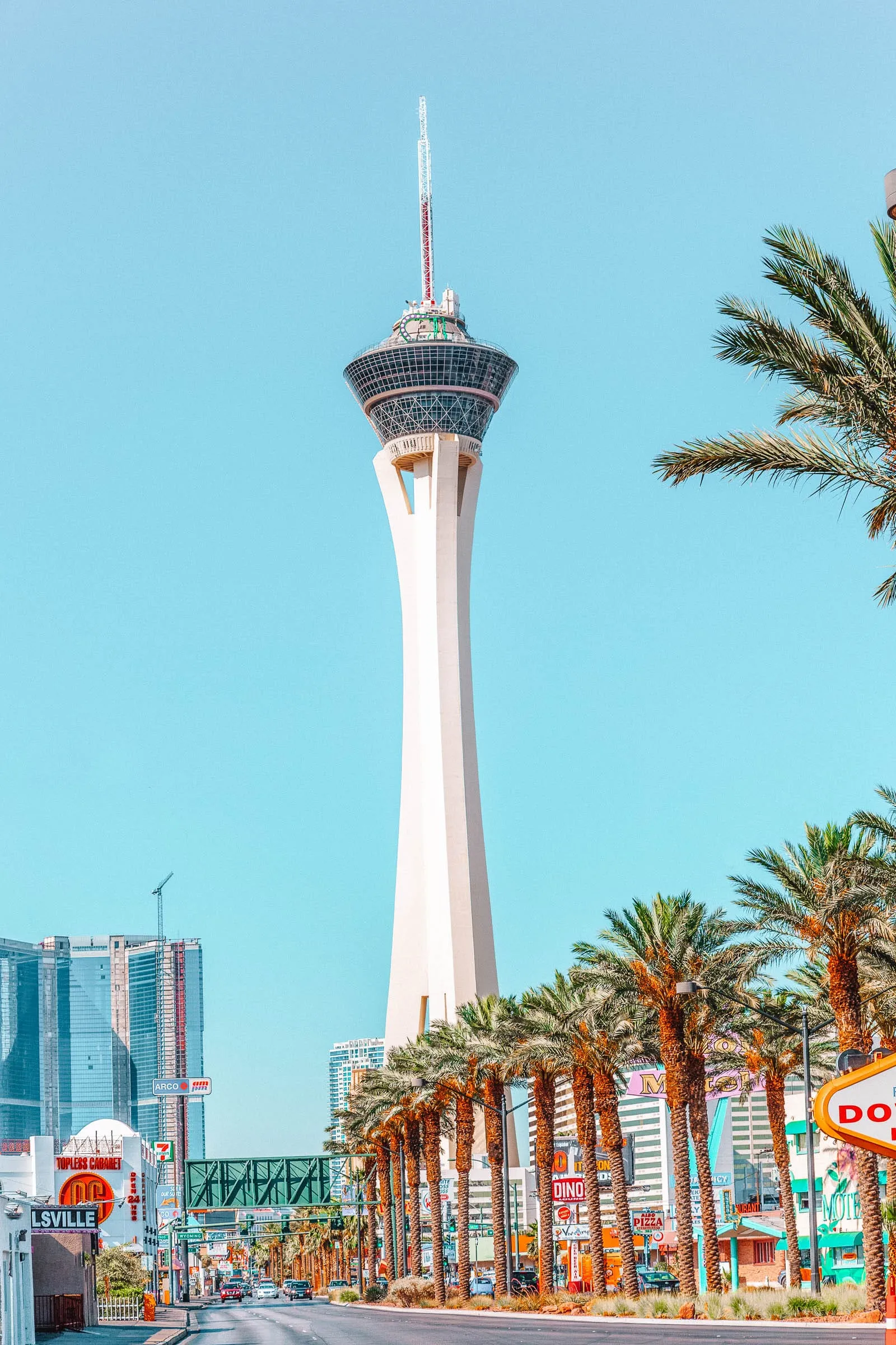Thrill ride extending out from the top of The STRAT Tower, offering breathtaking views over Las Vegas