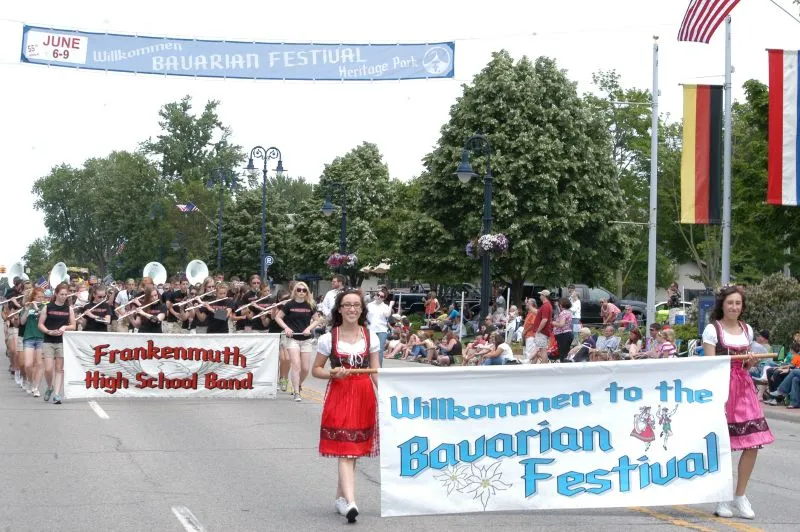 Traditional German dancers performing at the Frankenmuth Bavarian Festival
