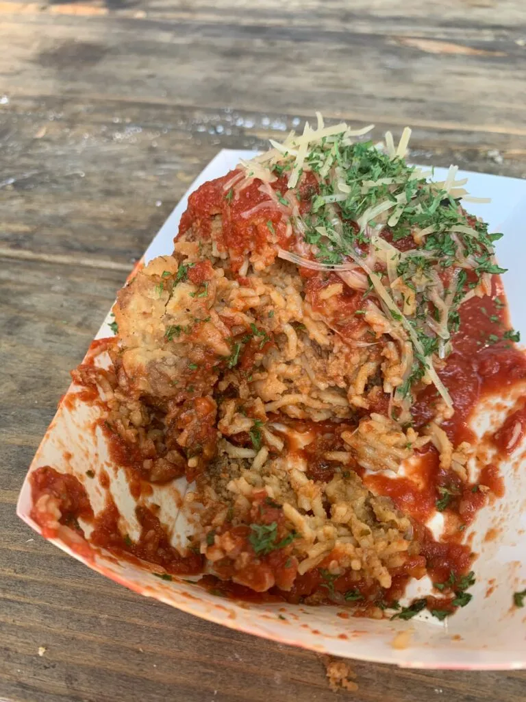 Unique deep-fried spaghetti at the State Fair of Texas, showcasing adventurous Texas fried food.