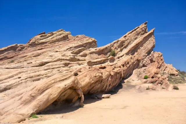 Unique, jagged rock formations at Vasquez Rocks