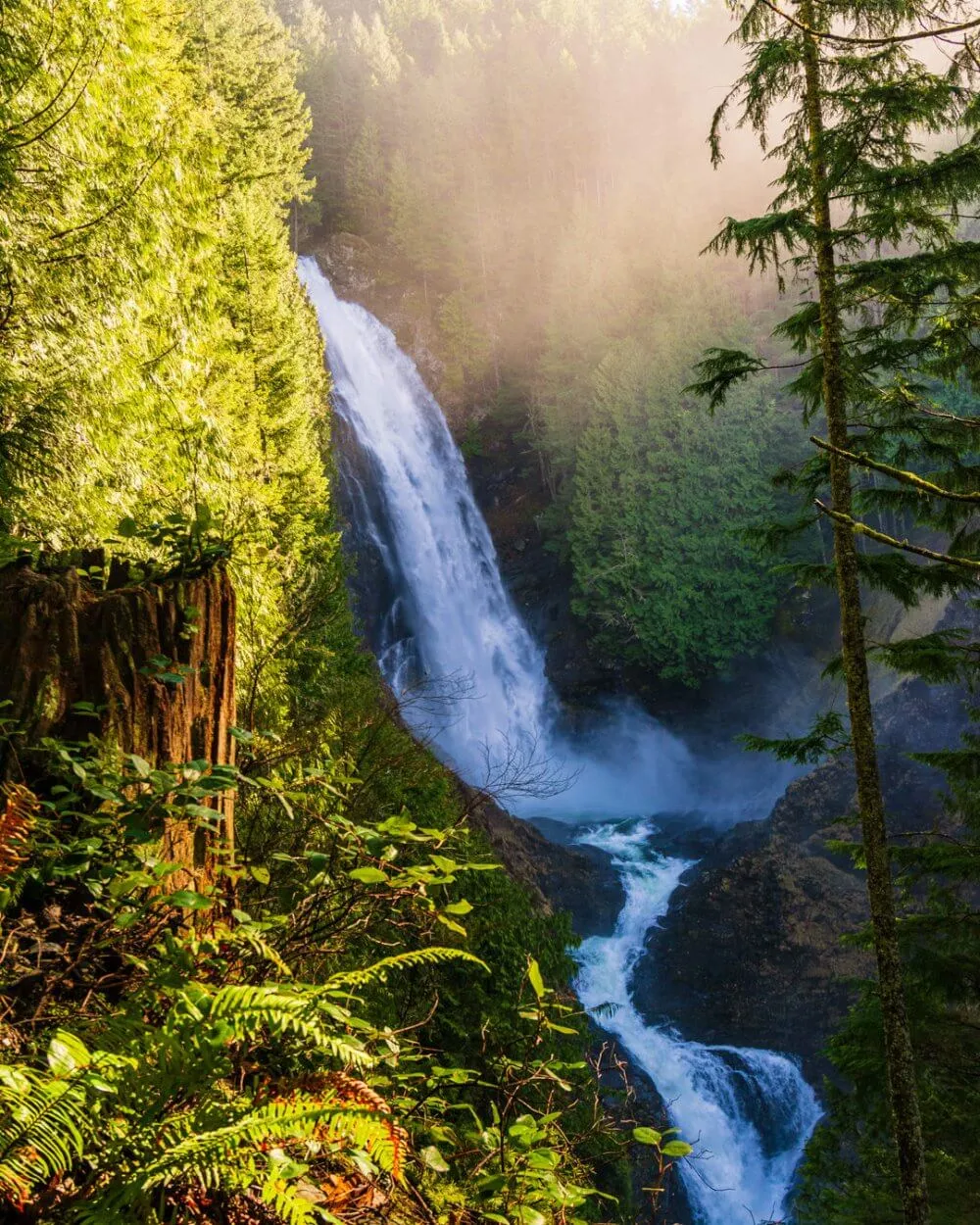 Upper falls view at Wallace Falls State Park