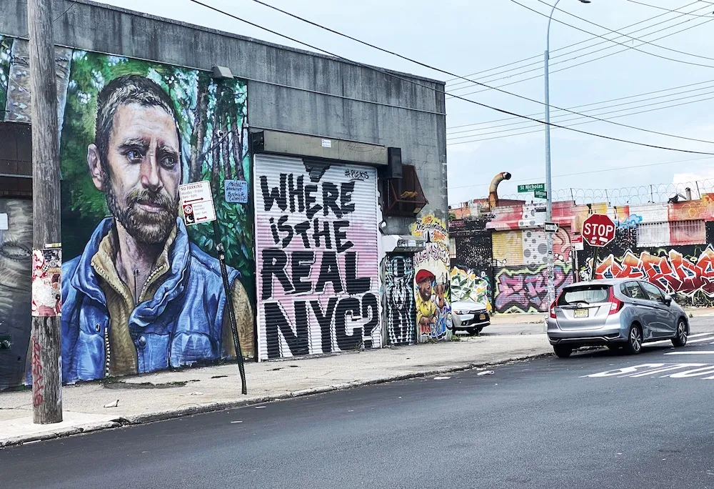 Various vibrant murals across Brooklyn, showcasing the borough's dynamic street art scene as one of the unique things to do.