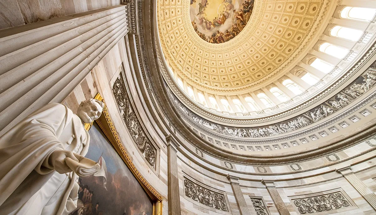 View inside the United States Capitol dome, part of the best tours in Washington DC.