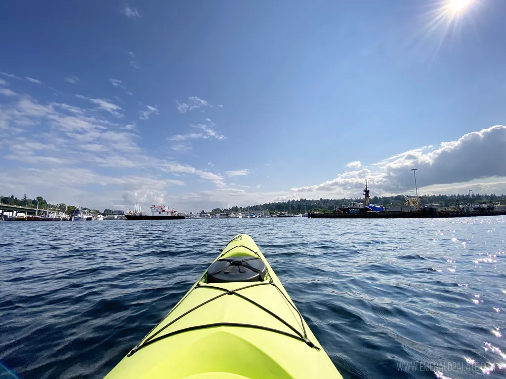 view of Interbay in Seattle from a kayak