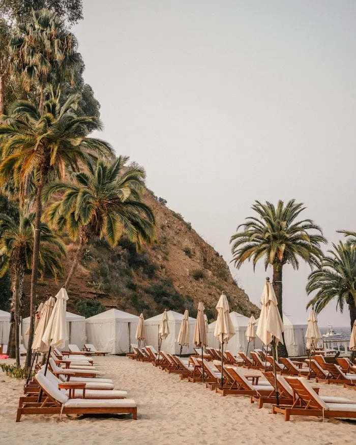 View of the town of Avalon on Catalina Island from the water