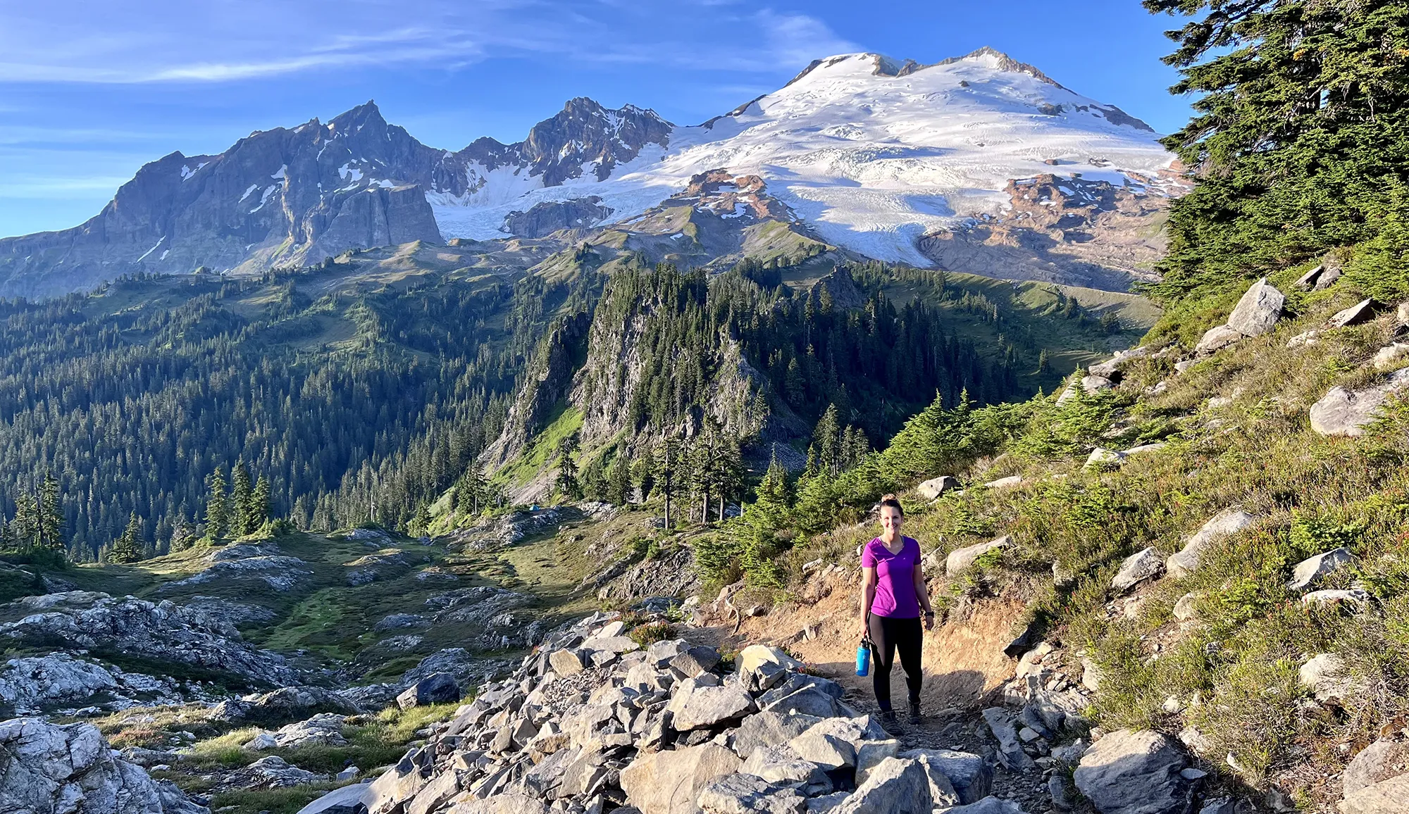 Views of Mount Baker from the trail leading to Park Butte Lookout, Washington