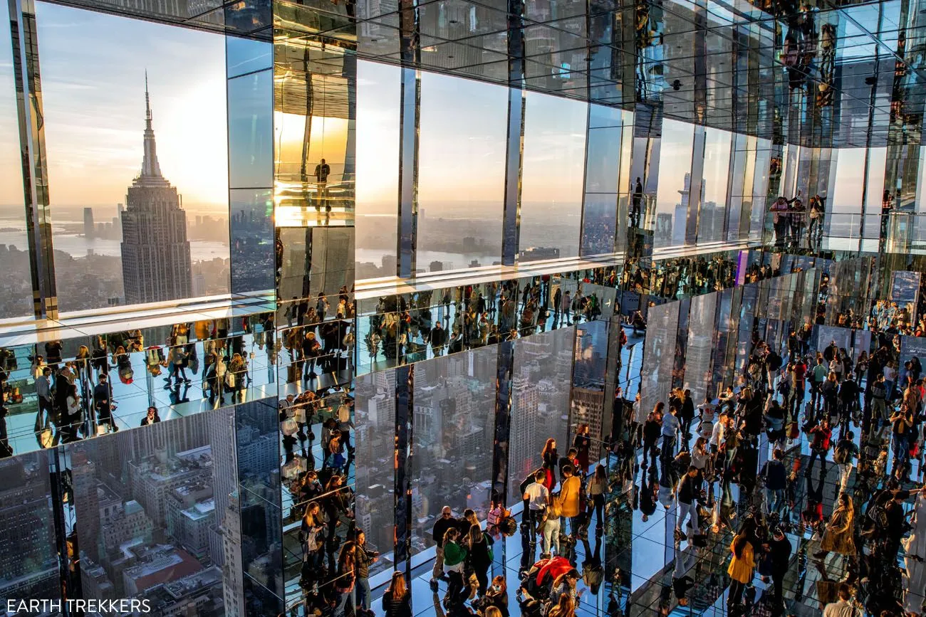 Visitors inside the mirrored &quot;Affinity&quot; room at SUMMIT One Vanderbilt