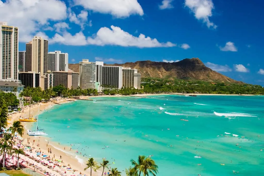 Waikiki Beachfront with Diamond Head in the background - Essential for deciding where to go in Waikiki