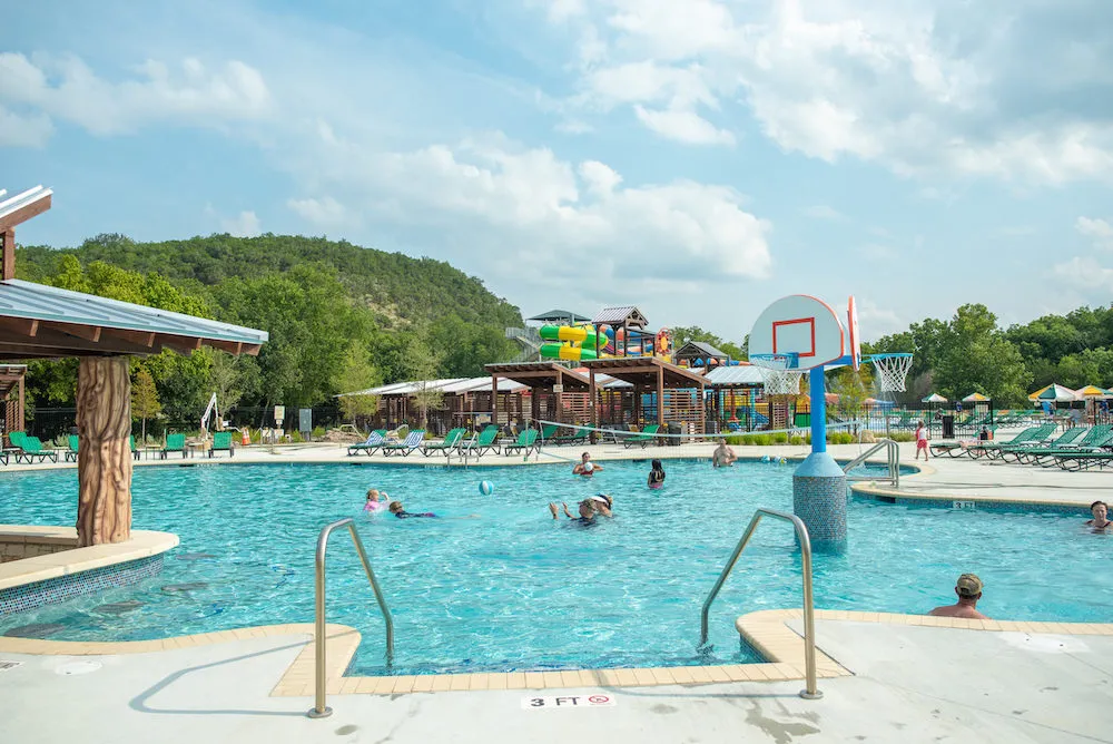 Water park fun at Camp Fimfo in New Braunfels, a great camping resort destination