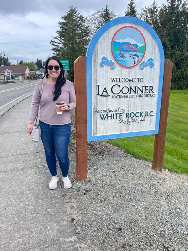 Welcome sign for the waterfront town of La Conner